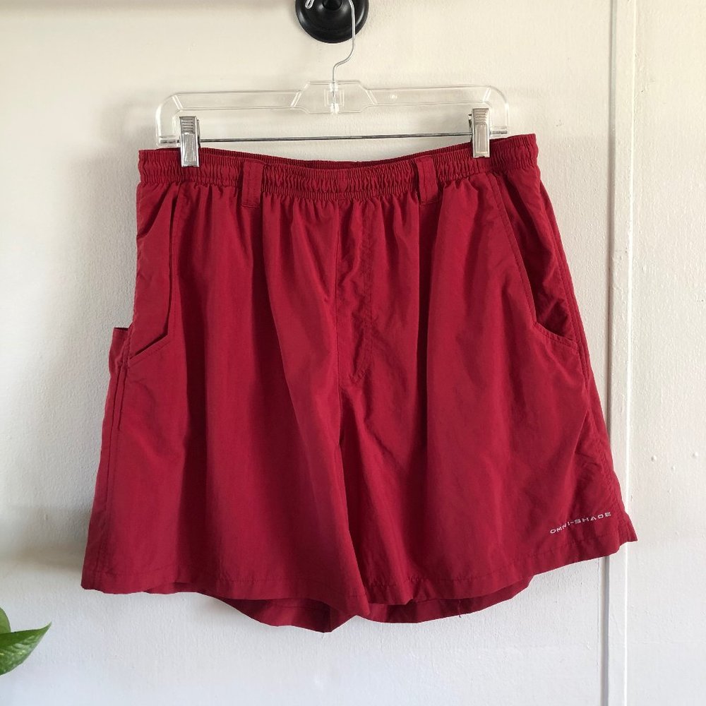 Columbia Mens Swim Shorts Red Size L PFG Mesh Line